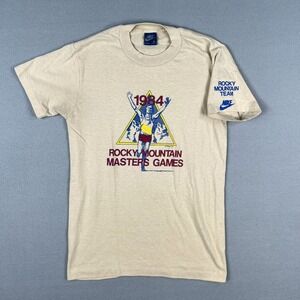 VTG 1984 Nike Rocky Mountain Masters Games T Shirt Fits‎ Small Marathon Rare USA